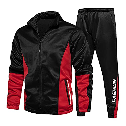 Generisch Herren Fleece Innenseite 2 Piece Trainingsanzug Sportanzug Tracksuit Hoodie Herren Jogginganzug Baumwolle Sportanzug Kinder Traningsanzug Streatwear TrainingsanzüGe FüR Herren für Männer von Generisch