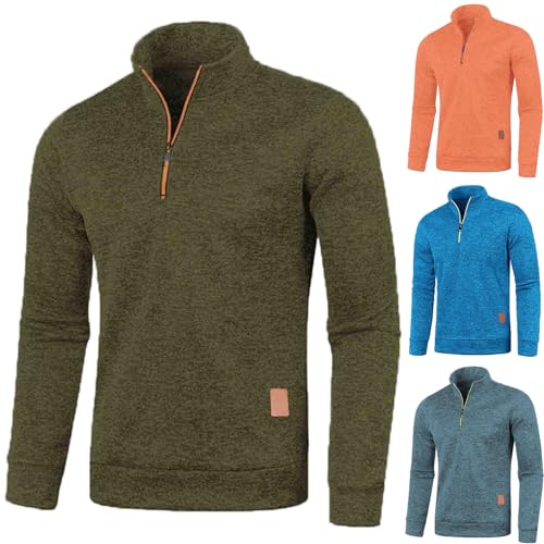 Generisch Herren Fleece Pullover Herbst Winter Microfleece Sweatshirt Warmes Half Zip Winterpullover Fleecepullover Männer von Generisch