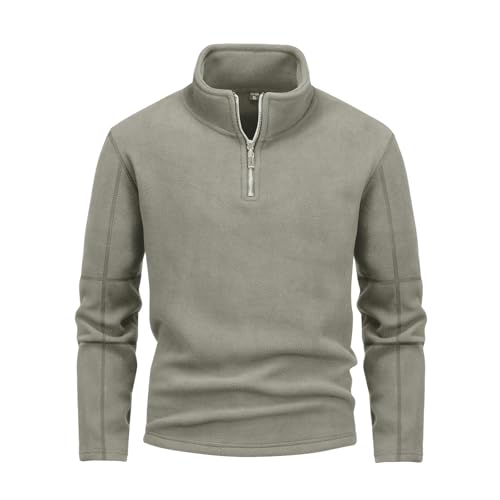 Generisch Herren Fleece Pullover Herbst Winter Microfleece Sweatshirt Warmes Half Zip Winterpullover Fleecepullover Männer von Generisch