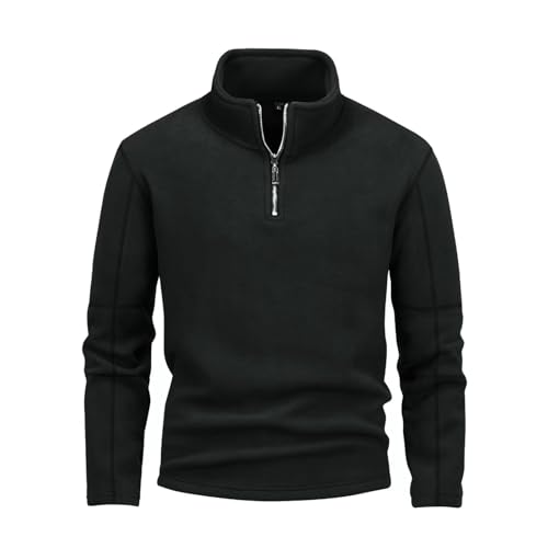 Generisch Herren Fleece Pullover Herbst Winter Microfleece Sweatshirt Warmes Half Zip Winterpullover Fleecepullover Männer von Generisch