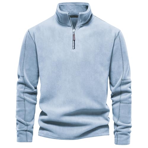 Generisch Herren Fleece Pullover Herbst Winter Microfleece Sweatshirt Warmes Half Zip Winterpullover Fleecepullover Männer von Generisch