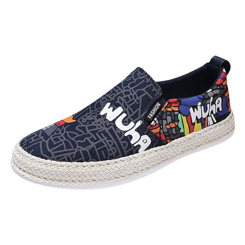 Generisch Herren Freizeitschuhe Atmungsaktiv Leinwand Leichte Casual Schuhmodelle für Frühling Sommer (Blue, 43) von Generisch