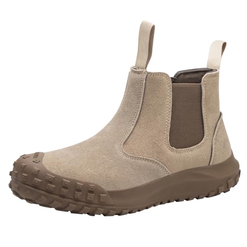Generisch Herren Frühling und Schweißen Anti Funken Anti Pannen Schutzschuhe Tragen Mikrofaser Arbeitsschuhe Post Schuhe Herren (Khaki, 42) von Generisch