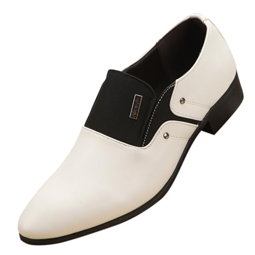 Generisch Herren Frühling und Top Atmungsaktives weiches Weiche Sohle Fahren Business Formale Freizeitschuhe aus im britischen Stil Herren Schuhe 43 Beatle (White, 42) von Generisch
