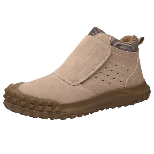 Generisch Herren Frühling und Winter Anti-Pannen-Schweißerschutzschuhe Baotou Wear Arbeitsschuhe Bequeme atmungsaktive Arbeitsschuhe Compatible with Motorrad Schuhe Herren 47 (Khaki, 36) von Generisch