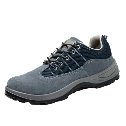 Generisch Herren Frühling und Winter Zehenkappe Leichte atmungsaktive Arbeitsschuhe Anti- und Anti-Stichschweiß-Arbeitsschuhe Fahrrad Schuhe Herren 46 (Blue, 43) von Generisch