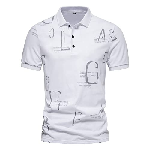 Generisch Herren Gemusterte Golf-Polo-Shirts Gemusterte Golf-Polo-Shirts Poloshirts Herren Kurzarm 3XL Tasche Herren Hemd Kurzarm Sport von Generisch