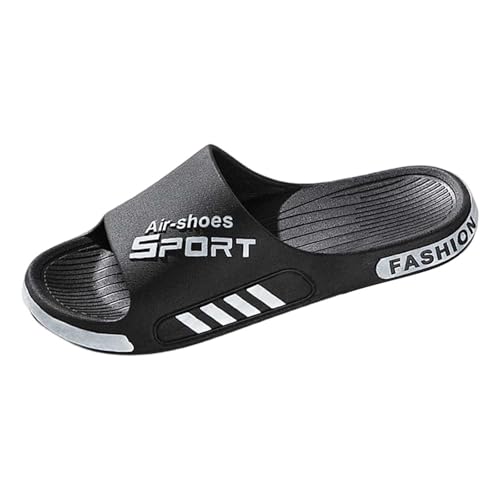Generisch Herren Hausschuhe Sommer Outdoor Indoor Badezimmer Slip Bequem Paar Unisex Slides Für Freizeitkleidung (Black, 47) von Generisch