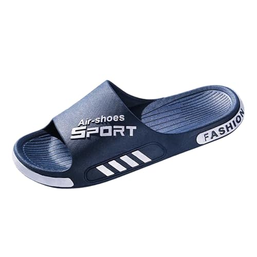 Generisch Herren Hausschuhe Sommer Outdoor Indoor Badezimmer Slip Bequem Paar Unisex Slides Für Freizeitkleidung (Navy, 37) von Generisch