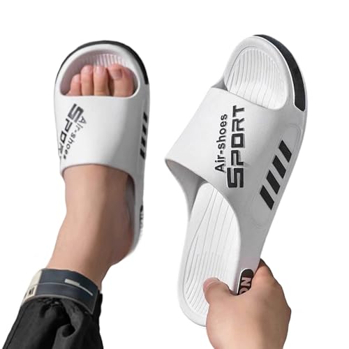 Generisch Herren Hausschuhe Sommer Outdoor Indoor Badezimmer Slip Bequem Paar Unisex Slides Für Freizeitkleidung (White, 37) von Generisch