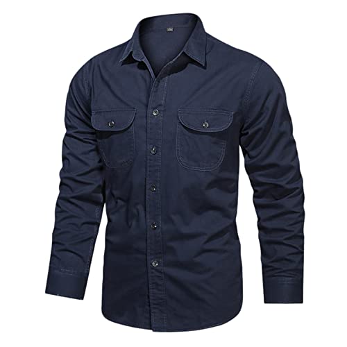 Generisch Herren Hemd Bügelfrei Regular Fit Hemd Langarm Casual Hemd aus Oxford Button Down Hemd Faltenfrei Herren Hemden Langarm Bügelfrei 4XL Smokinghemd Bügelfreie Hemden Herren Regular Fit von Generisch