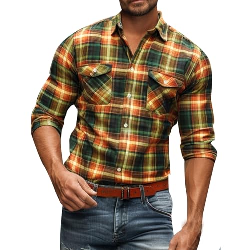Generisch Herren Hemd Bügelfrei Regular Fit Hemd Langarm Casual Hemd aus Oxford Button Down Hemd Faltenfrei Overshirt Herren Herren Hemd Sommer 4XL Outdoor HemdHemd Weihnachten von Generisch