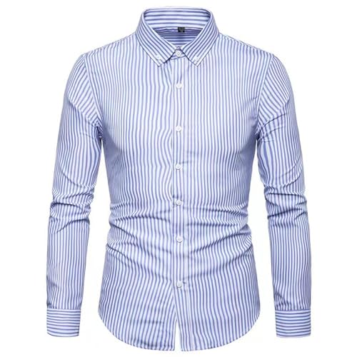 Generisch Herren Hemd Businesshemd Langarm Freizeithemd Herrenhemden Casual Regular Fit Langarmshirt Baumwollhemd Herren WeißEs Hemd Herren Regular Fit von Generisch