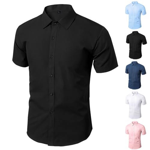 Generisch Herren Hemd Kurzarm Baumwolle Businesshemd Bügelleicht Kentkragen Regular Fit Sommerhemd Freizeithemd Unifarben Basic Elegant Business Herrenhemd Generisch Herren Hemd Kurzarm Baumwolle Businesshemd Bügelleicht Kentkragen Regular Fit Sommerhemd Freizeithemd Unifarben Basic Elegant Business Herrenhemd von Generisch