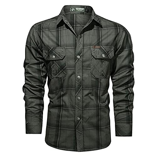 Generisch Herren Hemd Langarm,Herren Hemd Langarm Regular Fit Bügelfrei Freizeithemd Business Hemd Button Down Hemd Holzfällerhemd Herren Schwarz S-4Xl von Generisch