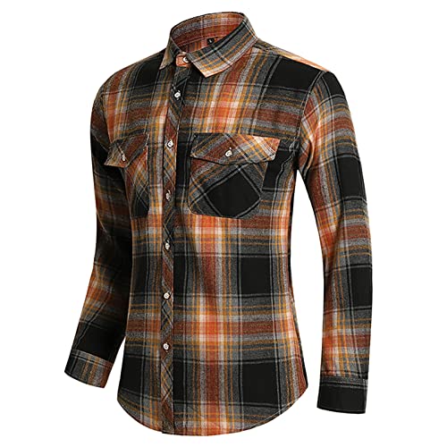 Generisch Herren Hemd Bügelfrei Regular Fit Langarmhemd Casual Hemden aus Oxford Button Down Faltenfrei Freizeithemd Longsleeve Herren Schwarz Verstellbare, zweifach gefaltete Manschetten von Generisch