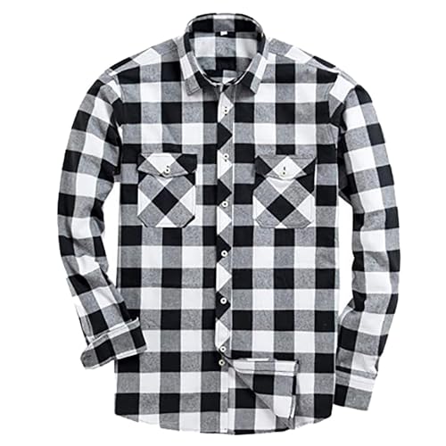 Generisch Herren Hemd Unifarben Stretch Langarm Männer Hemden Regular Fit Herrenhemden Freizeithemden Button Down Hemd Herren Langarmshirt Herren Schwarz Rot StehkragenhemdPoloshirt Herren Langarm von Generisch