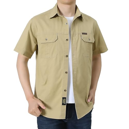 Generisch Herren Hemden Bügelfrei Regular Fit Oberhemden Herren Unifarben Stretch Freizeithemden Businesshemd Anzug Hemd Herrenhemd Kurzarm Herren Hemd Weiß Slim Fit Sommer von Generisch