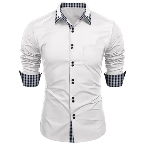 Generisch Herren Hemden Langarm flanellhemd Herren Kurzarm Herren Hemd Slim fit weiße Hemden Kurzarm Hemd herrenhemd Weiss Langarm Hemd schwarz Herren Slim fit Langarm Hemd wanderhemden von Generisch