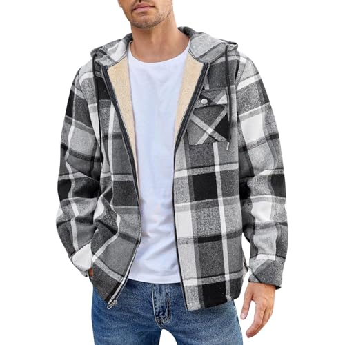 Generisch Herren Herbst Jacke Slim Fit Sherpa Winterjacke College Fleece Grau XL Generisch Herren Herbst Jacke Slim Fit Sherpa Winterjacke College Fleece Grau XL von Generisch
