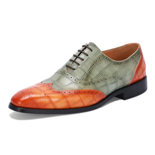 Generisch Herren Hochzeitsschuhe Business Oxford Schnürschuhe Büro Lederfutter Zweifarbig,Orange,41 Generisch Herren Hochzeitsschuhe Business Oxford Schnürschuhe Büro Lederfutter Zweifarbig,Orange,41 von Generisch