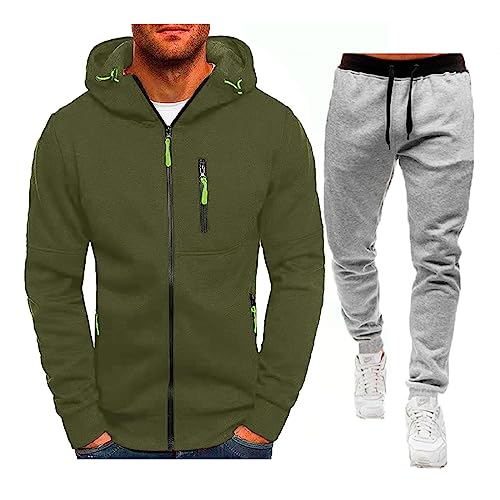 Generisch Herren Hooded Jacket I Premium Kapuzenpullover Herren mit Kontrast-Innenfutter I Basic Hoodie mit Reißverschluss I Zip Hoodie Herren-Bekleidung Hoodies FüR MäNner Pullover Herren von Generisch