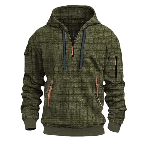 Generisch Herren Hooded Jacket I Premium Kapuzenpullover Herren mit Kontrast-Innenfutter I Basic Hoodie mit Reißverschluss I Zip Hoodie Mens Hoodie WeißEr Hoodie 152 von Generisch