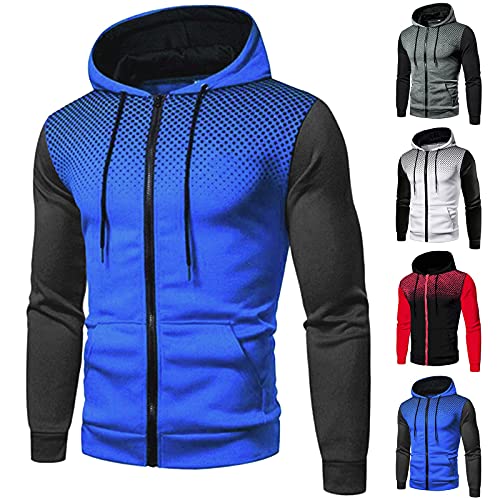 Generisch Herren Hooded Jacket Kapuzenpullover Fleece Full Zip Hoody Hooded Sweatshirts Kapuzenjacke Baumwolle Mit Reißverschluss Sweatshirt Männer Sweatjacke Kapuzenpullover Für Winter Sommer von Generisch