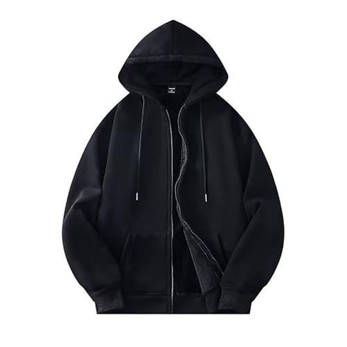 Generisch Herren Hoodie Kapuzenjacke,Pullover Mit Zipper Und Taschen Sweatjacke Oversized Baggy Collegejacke Einfarbig Lässig Übergangsjacke Classic Vielseitiger Sportjacke Für Herbst Und Winter von Generisch