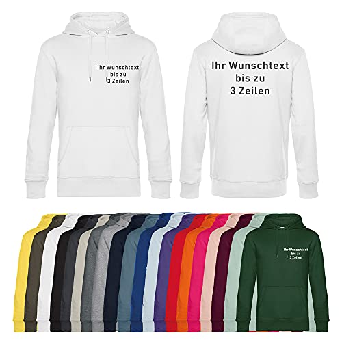 Generisch Herren-Hoodie-Kapuzenpullover mit Wunschtext auf Brust+Rücken Bestickt (Royalblau, 3XL) von Generisch