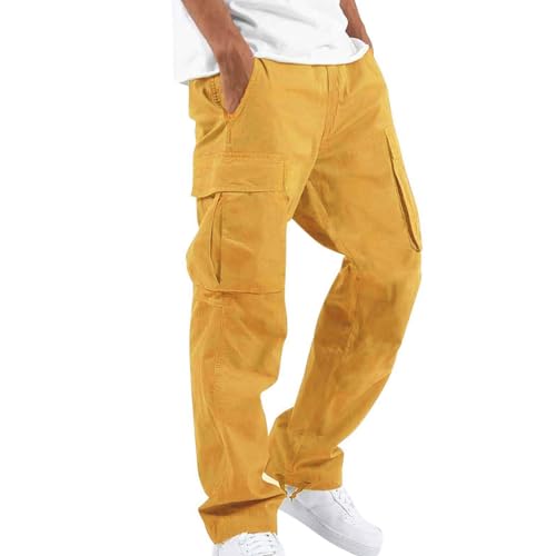 Generisch Herren Hose Freizeit Einfarbig Pants Locker Jogginghose Mit Reisverschlusstaschen Cargohose Jeans Herren Hose Stretch MäNner Chino Herre von Generisch