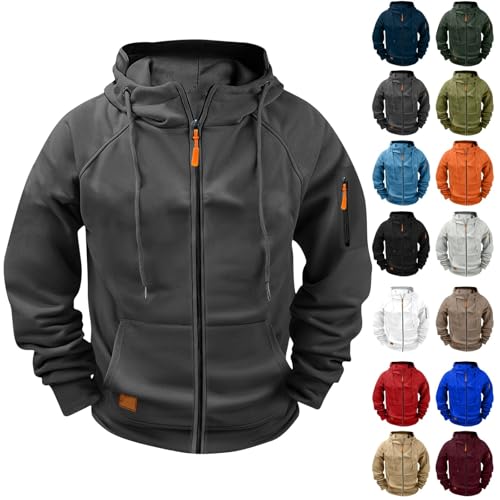 Generisch Herren Jacke Hoodie Herren Reißverschluss Kapuzenjacke Sweatjacke Zip Sweater Casual Arbeitspullover Mit Taschen Und Reißverschluss-Armablage Dunkelgrau 4XL Generisch Herren Jacke Hoodie Herren Reißverschluss Kapuzenjacke Sweatjacke Zip Sweater Casual Arbeitspullover Mit Taschen Und Reißverschluss-Armablage Dunkelgrau 4XL von Generisch