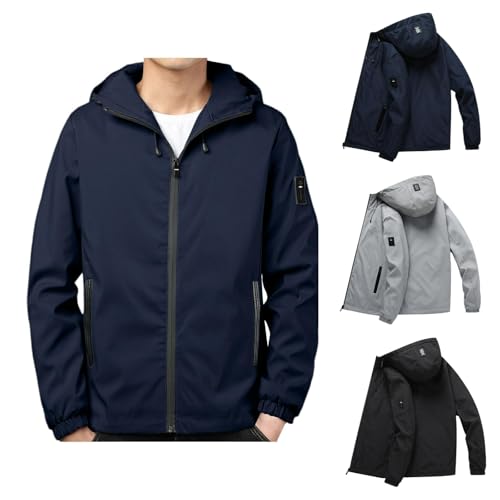 Generisch Softshelljacke Für Herren Übergangsjacke Winterjacke Winddicht Bomberjacke Herbstjacke Mit Kapuze Fahrradjacke Outdoor College Jacke Arbeitsjacke Warme Skijacke von Generisch