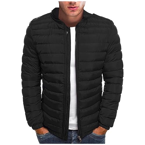 Generisch Herren Jacke Winter, Winterjacke Trainingsjacke Leichte Warm Mit Tasche Und Winter Outwear Arbeitsjacke-Jacken College Jungen 170 Outdoorjacke L Winterparker Gefüttert (XL, Schwarz) von Generisch