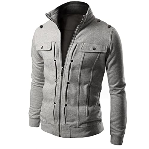 Generisch Herren Jacket Langarm Übergangsjacke Cargo Jacke Männer Bomberjacke Leichte Sportjacke mit Reiwßverschluss Outdoorjacke Klassischem Winterjacke mit Stehkragen mit Taschen Generisch Herren Jacket Langarm Übergangsjacke Cargo Jacke Männer Bomberjacke Leichte Sportjacke mit Reiwßverschluss Outdoorjacke Klassischem Winterjacke mit Stehkragen mit Taschen von Generisch