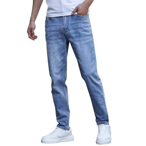 Generisch Herren Jeans Regular Fit Stretch Hochwertig Straight Jeans Herren Hose Business Anzug Freizeit Jeans KnöPf Baggy Jeans Herren MäNner Jeans Stretch Hose Herren Elegant 54 von Generisch