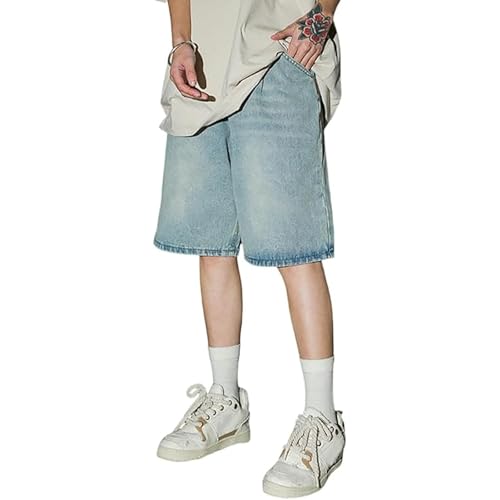 Generisch Herren Jeans Vintage Bermuda Jeanshose Männer Baggy Jeans Shorts mit Tasche Knielang Denim Einfarbig Freizeitshorts Sommer Lockere Kurze Generisch Herren Jeans Vintage Bermuda Jeanshose Männer Baggy Jeans Shorts mit Tasche Knielang Denim Einfarbig Freizeitshorts Sommer Lockere Kurze von Generisch