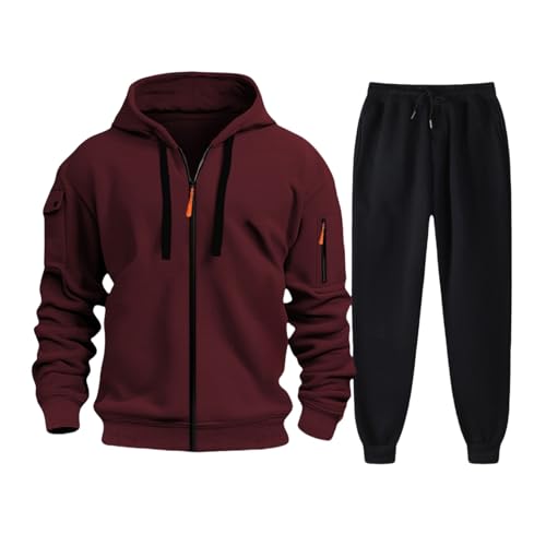 Generisch Herren Jogginganzug Basic Sportanzug Trainingsanzug Sweatshirt Hose Jogging Anzug,Men'S Tracksuits,Bequem und locker von Generisch