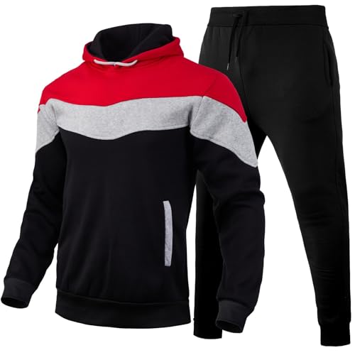 Generisch Herren Jogginganzug Sportanzug Fitness Jogging Traininganzug Freizeitanzug Fitnessanzug Sporthose Herren Herren Anzug schwarz Herren Anzug 2 teilig Retro Trainingsanzug Herren 80er von Generisch