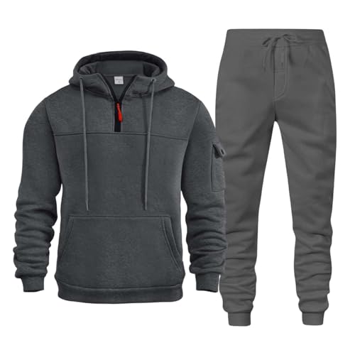 Generisch Herren Jogginganzug Sportanzug für Männer Trainingsanzug Laufanzug Gym Freizeitanzug Modell cargohose herren winter Sweathose Herren Lang von Generisch