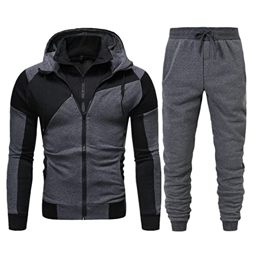 Generisch Herren Jogginganzug Trainingsanzug Sportanzug Fußball Sporthose Hoodie Hose für Gym Warm Tracksuit Herren Jogginganzug Weiß Herrenanzug Hoodie Hose von Generisch