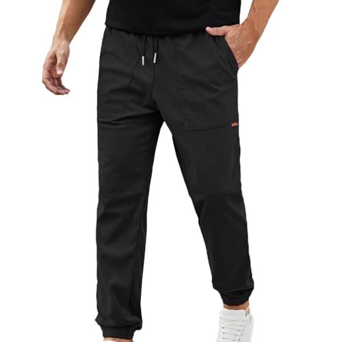 Generisch Herren Jogginghose Freizeithose Sweatpants mit Taschen Laufhose mit Seitentaschen Jogginghose Herren Cargohose Freizeithose Herren dunkelblau Jogginghose Herren Polyester leicht von Generisch