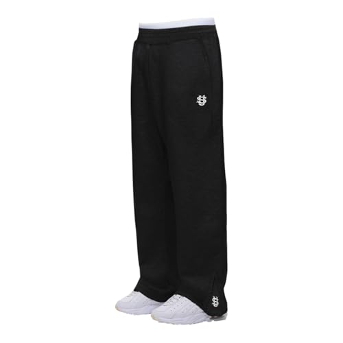 Generisch Herren Jogginghose Lang Sporthose Freizeithose Trainingshose Elastischem Bund Hose Relaxing Breite Modern Laufhose Laufen Joggen (Schwarz, XS) von Generisch
