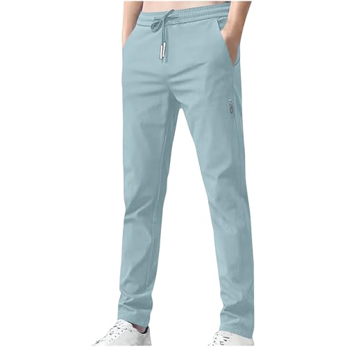 Generisch Herren Jogginghose Lang Sporthose Leichte Atmungsaktiv Trainingshose Fitness Freizeithose Sommer mit Taschen Sweatpants Jogginghosen Männer Streetwear Yogahose von Generisch