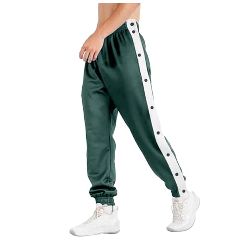 Generisch Herren Jogginghose Mit Knöpfen An Der Seite Reha Hose Mit Seitlicher Knopfleiste Zum Öffnen Button Up Trainingshose Freizeithose Locker Lässig Sport Postoperative Rehahose Sporthose von Generisch