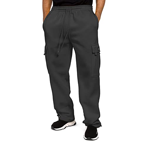 Generisch Herren Jogginghose Trainingshose Sporthose Sweathose Fitnesshose Freizeithose Lang mit Reissverschluss Taschen und Kordelzug Herren Jogginganzug Trainingshose Herren Lang von Generisch