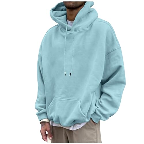 Generisch Herren Kapuzenpullover, Hoodie Basic Langarm Sweatshirts Classic Männer Casual Druck Pullover Mit Taschen Hoody Jacke Klamotten Stylisch-Sweatshirt Coole Pullover Hoodie (3XL, Sky Blue) von Generisch
