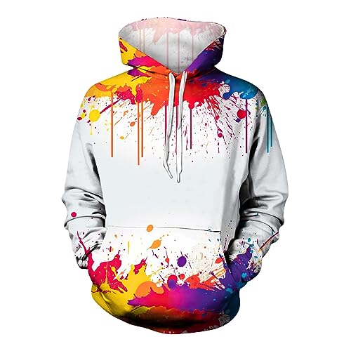 Generisch Herren Kapuzenpullover, Hoodie Langarm Hoody Druck Sweatshirt Mit Tasche Sweatjacke Hoodie Schwarz Oversize Fleece Hoddie Pullover Kapuze Hoodie Man Men Babyblauer Hoodie (M, Hot Pink) von Generisch