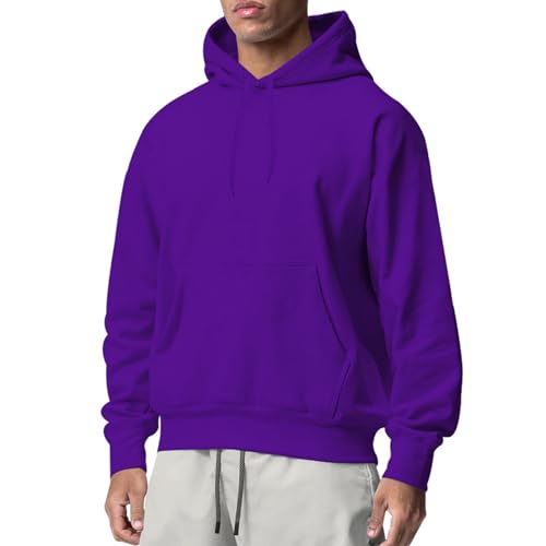 Generisch Herren Kapuzenpullover Oversize Hoodie Unifarbene Casual Hoodie Sweatshirts mit Kängurutasche Herbst Winter Oberteile Fashion Streetwear Bequemer Sport und Freizeit Sweatshirt von Generisch