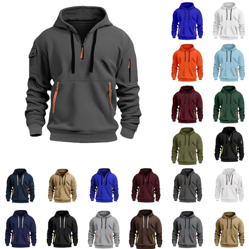 Generisch Herren Kapuzenpullover Sweatshirt Jungen und Herren Multifunktionelle Tasche Sweatshirt mit Kapuze Jogging Langarm Warm Kapuzenjacke Pullover für Freizeit und Sportbekleidung von Generisch